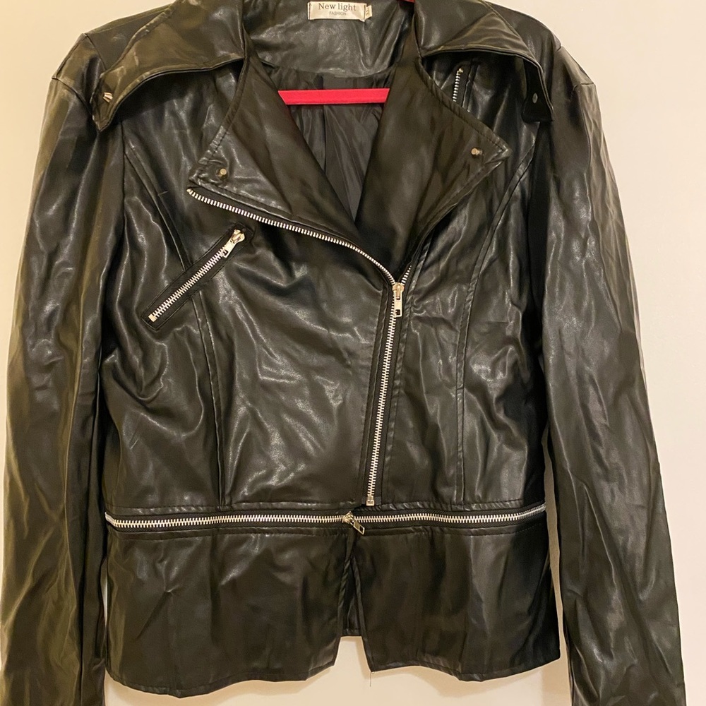 Black faux leather jacket